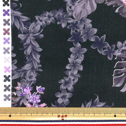 [数量从5开始] 织物“ Sharting Island Style Cathy Mum Napua Black 02542-3BK"
