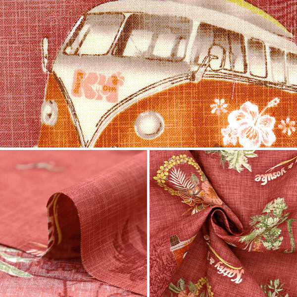[数量从5开始] 织物“ Sharting Island Style Cathy Mum Pirina Red 02543-1PI"