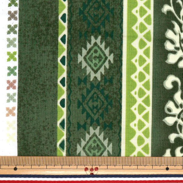 [数量从5开始] 织物“ Sharting Island Style Kathy Mum Wolul Green 02544-2GR"