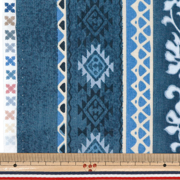 [数量从5开始] 织物“ Sharting Island Style Kathy Mum Wurul Blue 02544-3Bl"