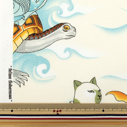 [Quantity starting from 5] Fabric "USA cotton Sheeting ALEXANDER HENRY feline fisherman 8643-A"
