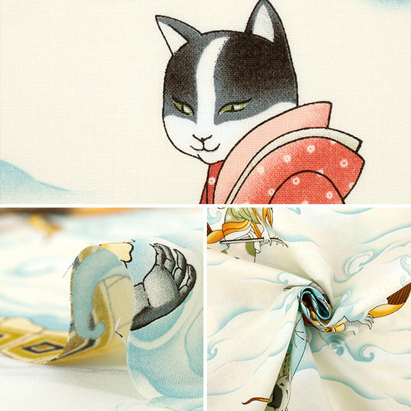 [Quantity starting from 5] Fabric "USA cotton Sheeting ALEXANDER HENRY feline fisherman 8643-A"