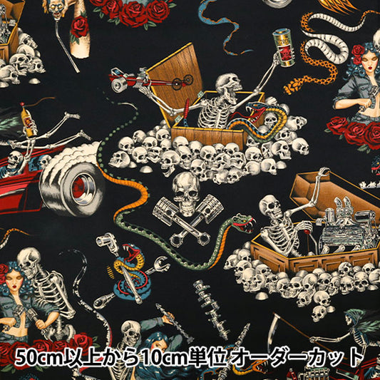 [Quantity starting from 5] Fabric "USA cotton Sheeting ALEXANDER HENRY denim&demons 9045-AR"