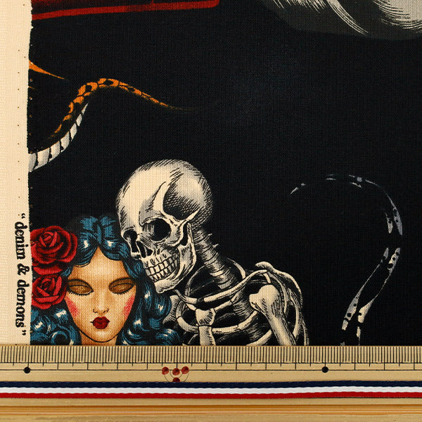 [Quantity starting from 5] Fabric "USA cotton Sheeting ALEXANDER HENRY denim&demons 9045-AR"