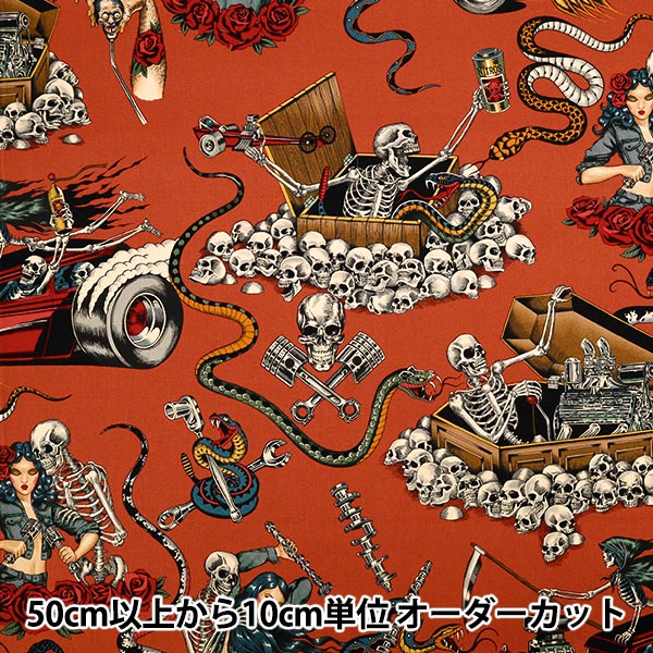 [Quantity starting from 5] Fabric "USA cotton Sheeting ALEXANDER HENRY denim&demons 9045-B"