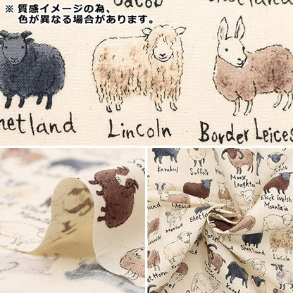 [From quantity 5] Fabric "Nova Sheeting Sheep 図 鑑 Blue Gray NSE-SHE-BGY" KOKKA 【Yuzawayaoriginal】