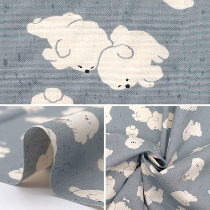 [From quantity 5] Fabric "Nova Sheeting Bichon Frize Blue Gray NSE-BIC-BLGY" KOKKA 【Yuzawayaoriginal】