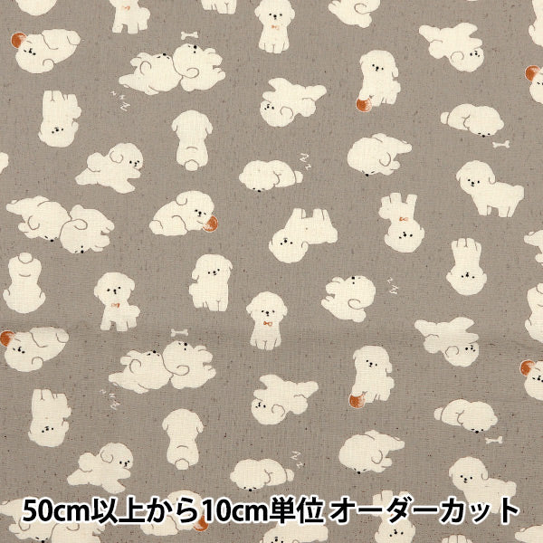 [From quantity 5] Fabric "Nova Sheeting Bichon Frize Brown NSE-BIC-BR" KOKKA 【Yuzawayaoriginal】