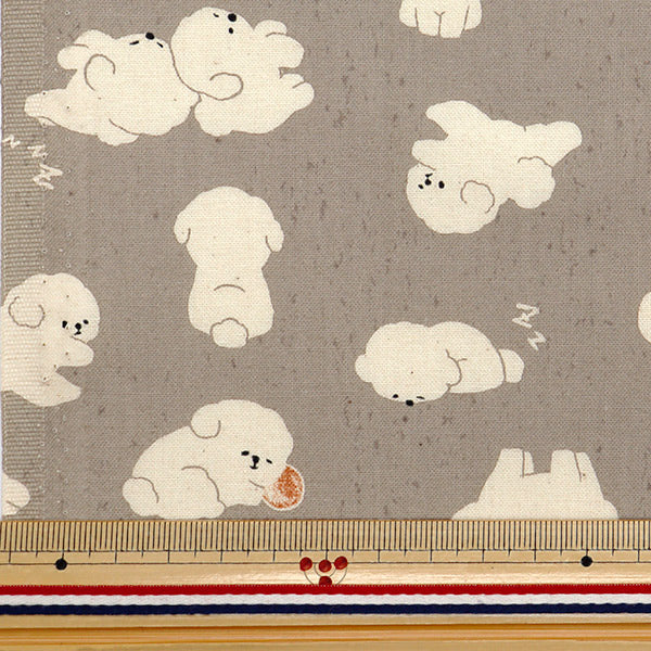 [From quantity 5] Fabric "Nova Sheeting Bichon Frize Brown NSE-BIC-BR" KOKKA 【Yuzawayaoriginal】