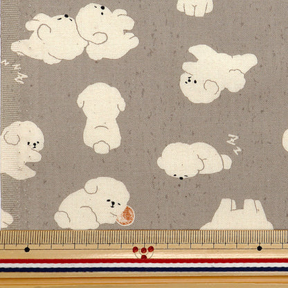 [From quantity 5] Fabric "Nova Sheeting Bichon Frize Brown NSE-BIC-BR" KOKKA 【Yuzawayaoriginal】