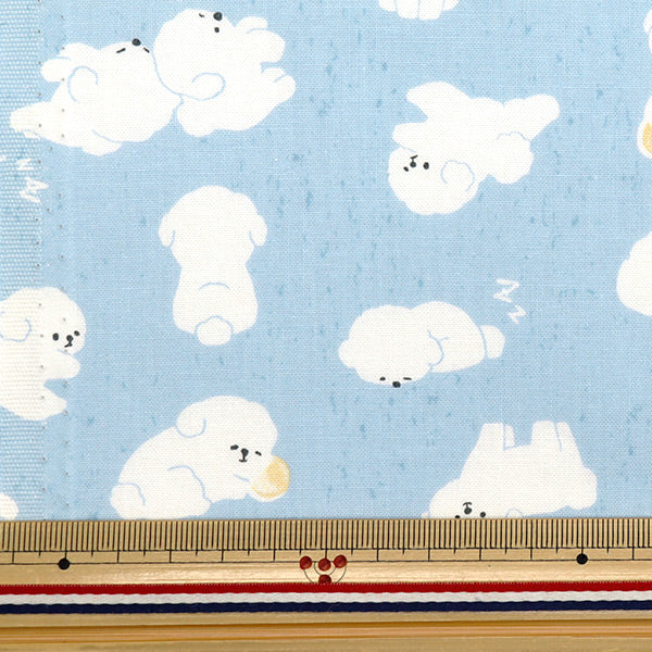 [From quantity 5] Fabric "Nova Sheeting Bichon Frize Saxophone NSE-BIC-SA" KOKKA 【Yuzawayaoriginal】