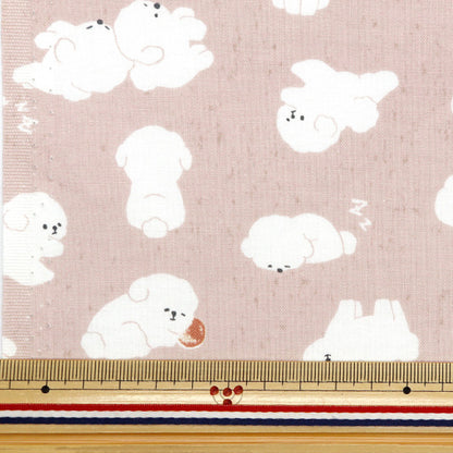 [From quantity 5] Fabric "Nova Sheeting Bichon Frize Pink NSE-BIC-PI" KOKKA 【Yuzawayaoriginal】