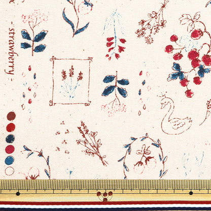 [From quantity 5] Fabric "Nova Oxford Jewelry Box Ichigo Natural NOX-JSTR-NA" KOKKA 【Yuzawayaoriginal】