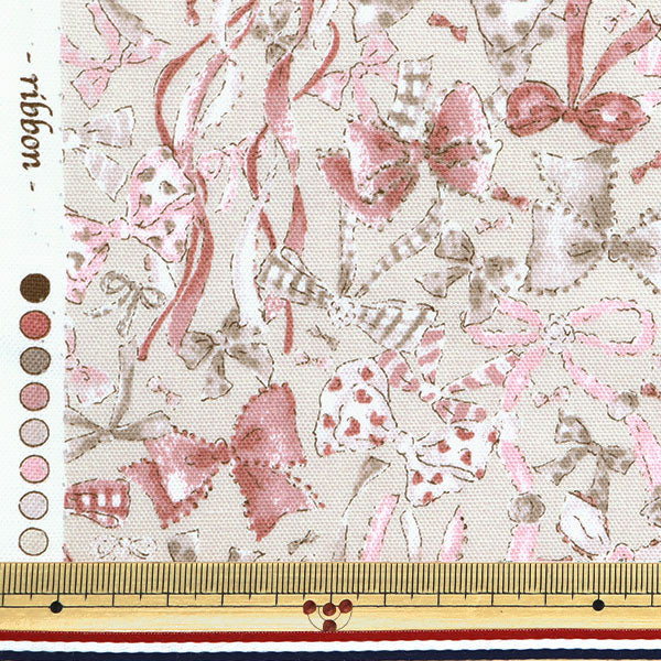 [From quantity 5] Fabric "Nova Oxford Jewelry box Ribbon Pink NOX-JRIB-PI" KOKKA 【Yuzawayaoriginal】