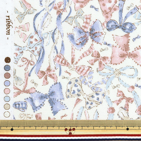 [From quantity 5] Fabric "Nova Oxford Jewelry box Ribbon Multi NOX-JRIB-MUL" KOKKA 【Yuzawayaoriginal】