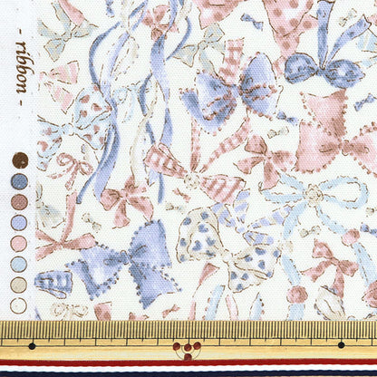 [From quantity 5] Fabric "Nova Oxford Jewelry box Ribbon Multi NOX-JRIB-MUL" KOKKA 【Yuzawayaoriginal】