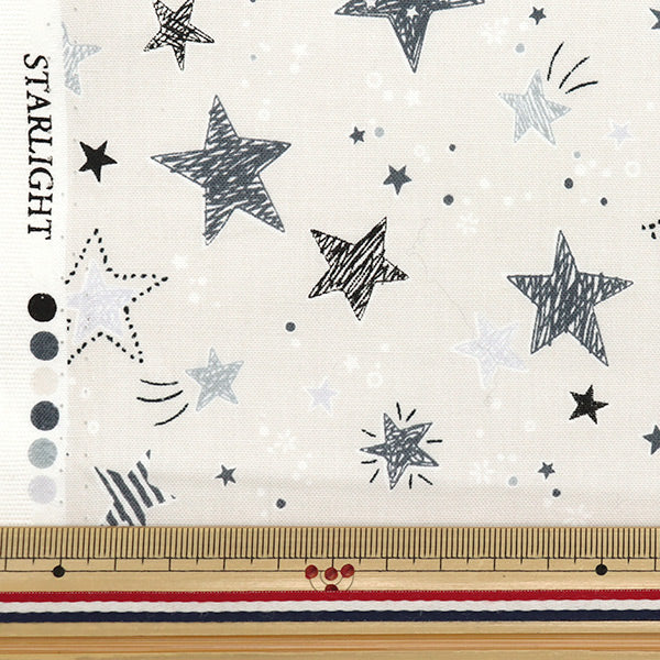 [Quantity starting from 5] Fabric 『Sheeting Colorful Canvas Starlight Black COCAN-STA-BK" KOKKA