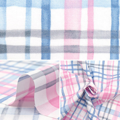 [Quantity starting from 5] Fabric "Colorful Canvas" Sheeting Watercolor Multi-Check Pink COCAN-MUC-PI" KOKKA