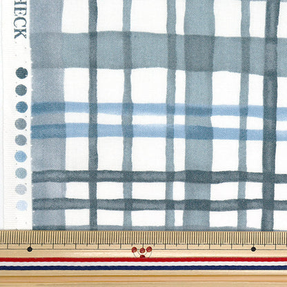 [Quantity starting from 5] Fabric "Colorful Canvas" Sheeting Watercolor Multi-Check Gray COCAN-MUC-GY" KOKKA