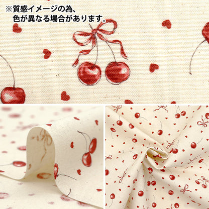 [Quantity starting from 5] Fabric "Colorful Canvas" Sheeting RibbonCherry Pink COCAN-RIC-PI" KOKKA