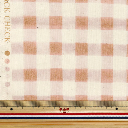 [Quantity starting from 5] Fabric "Colorful Canvas" Sheeting Watercolor Block Check Pink COCAN-WBC-PI" KOKKA