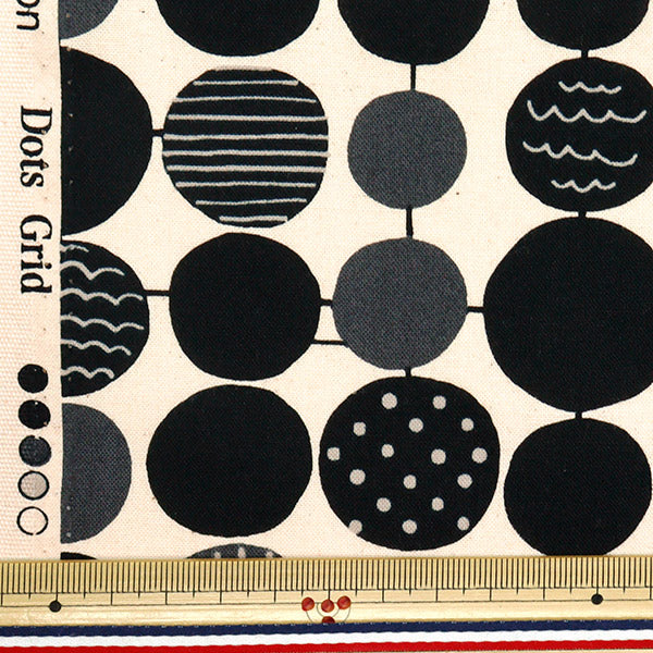 [Quantity starting from 5] Fabric "NOVA Sheeting Dot Grid Black NSE-DOT-BK" KOKKA 【Yuzawayaoriginal】