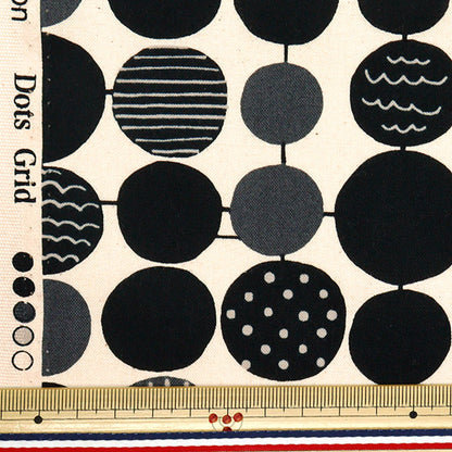 [Quantity starting from 5] Fabric "NOVA Sheeting Dot Grid Black NSE-DOT-BK" KOKKA 【Yuzawayaoriginal】