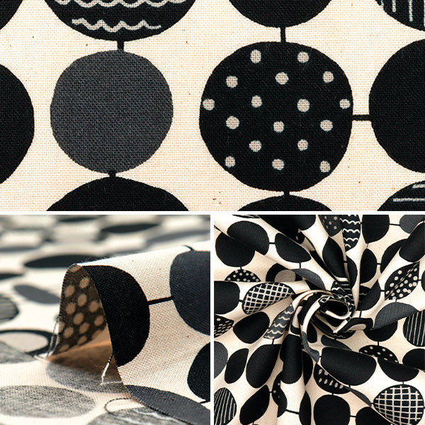 [Quantity starting from 5] Fabric "NOVA Sheeting Dot Grid Black NSE-DOT-BK" KOKKA 【Yuzawayaoriginal】