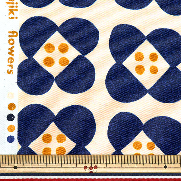 [Quantity starting from 5] Fabric "NOVA Oxford Ohajiki Flower Navy NOX-OFL-NV" KOKKA 【Yuzawayaoriginal】
