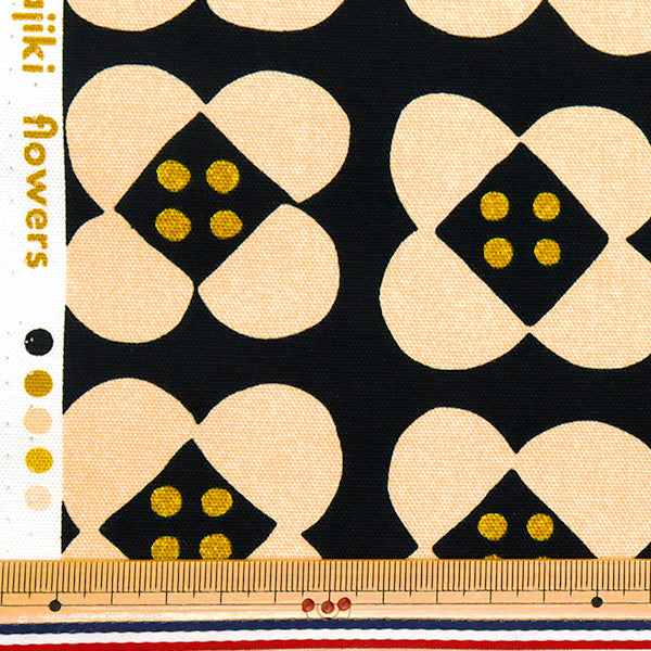 [Quantity starting from 5] Fabric "NOVA Oxford Ohajiki Flower Black NOX-OFL-BK" KOKKA 【Yuzawayaoriginal】