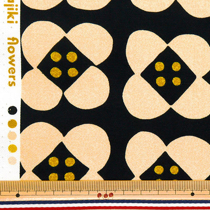 [Quantity starting from 5] Fabric "NOVA Oxford Ohajiki Flower Black NOX-OFL-BK" KOKKA 【Yuzawayaoriginal】