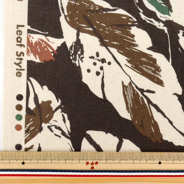 [Quantity starting from 5] Fabric "NOVA Sheeting Leaf Style Brown NSE-LEAF-BR" KOKKA 【Yuzawayaoriginal】