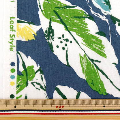 [Quantity starting from 5] Fabric "NOVA Sheeting Leaf Style Blue NSE-LEAF-BL" KOKKA 【Yuzawayaoriginal】