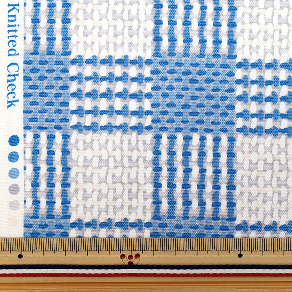 [Quantity starting from 5] Fabric "NOVA Oxford Knit Check Sax NOX-KCHE-SA" KOKKA 【Yuzawayaoriginal】