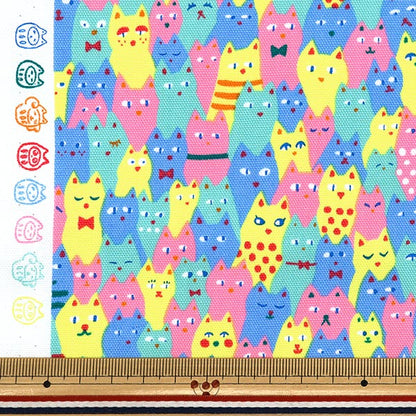 [From quantity 5] Fabric 『Oxford Neko Mix AI-MCA-MIX"