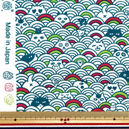 [From quantity 5] Fabric 『Oxford Aomi Wave Green AI-QW-GN"