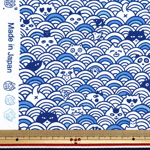 [From quantity 5] Fabric 『Oxford Aomi Wan Blue AI-QW-BL"