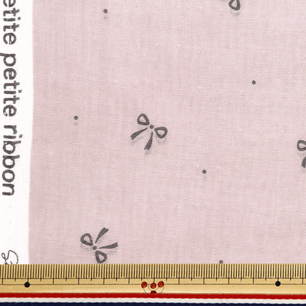 [From quantity 5] Fabric 『double gauze RibbonPattern pink WGPPR-PK"