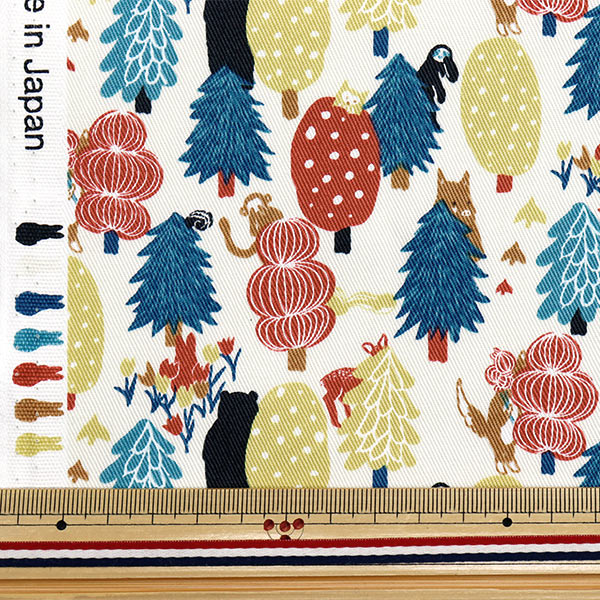 [Quantity starting from 5] Fabric "Twill Forest Hide and Seek Red Multi CHTW-HID-REMI"