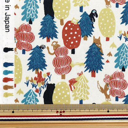[Quantity starting from 5] Fabric "Twill Forest Hide and Seek Red Multi CHTW-HID-REMI"