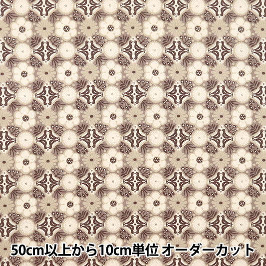 [Quantity starting from 5] Fabric 『Scare Print Flowers Beige CHSQ-HAN-BE"