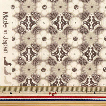 [Quantity starting from 5] Fabric 『Scare Print Flowers Beige CHSQ-HAN-BE"
