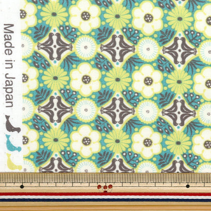 [Quantity starting from 5] Fabric 『Scare Print Flowers Yellow Green CHSQ-HAN-YEGN"