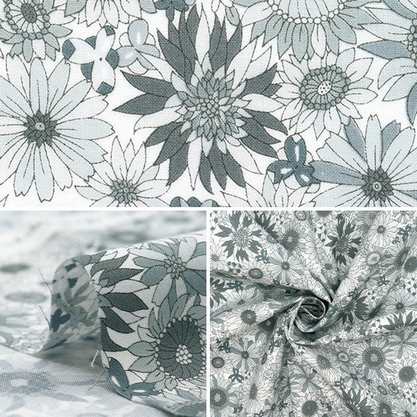 [Quantity starting from 5] Fabric 『Scare Print Sunflower Black SQSUFL-BK"