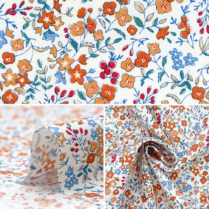 [Quantity starting from 5] Fabric "Broad Little Flower Garden Orange SHULIFL-OR"