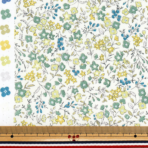 [Quantity starting from 5] Fabric "Broad Little Flower Garden Green SHULIFL-GR"