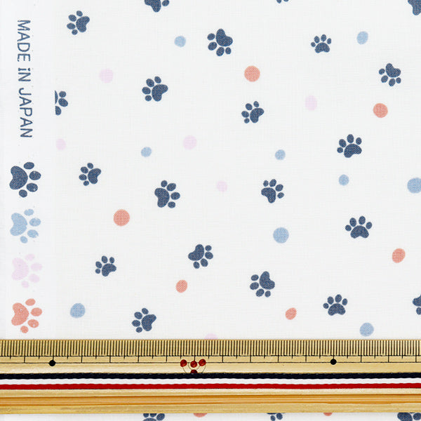 [Quantity starting from 5] Fabric 『Scare Print Pow Dot White SQPAWDO-WH" 【Yuzawayaoriginal】