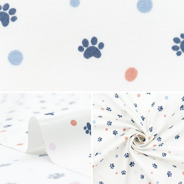 [Quantity starting from 5] Fabric 『Scare Print Pow Dot White SQPAWDO-WH" 【Yuzawayaoriginal】