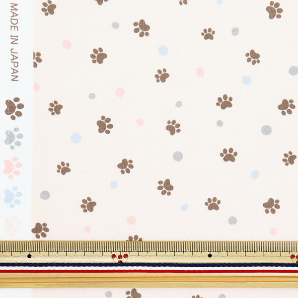 [Quantity starting from 5] Fabric 『Scare Print Pow Dot Beige SQPAWDO-BE" 【Yuzawayaoriginal】