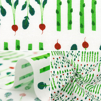 [Quantity starting from 5] Fabric 『Sheeting Vegetable White YZ1016-A"